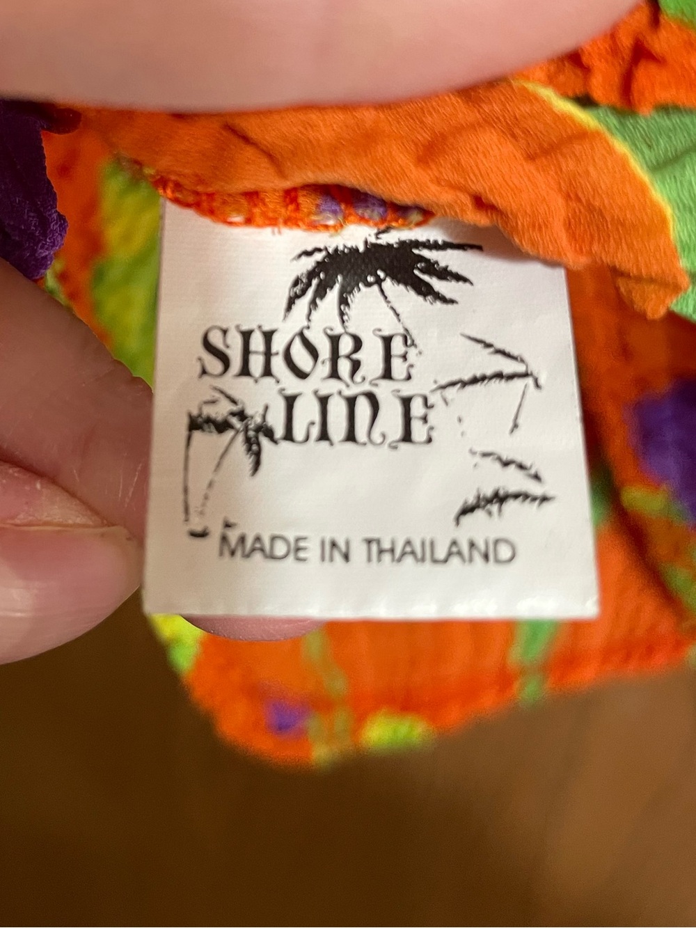 Shore Line Orange Tunic with Neon Green & Purple Floral Motif - Picture 2 of 4